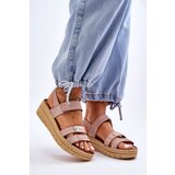 Kesi Women's Leather Sandals with Velcro Pink Fresh Look | shoptok.hr