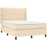  Krevet box spring s madracem LED krem 140x200 cm od tkanine | shoptok.hr