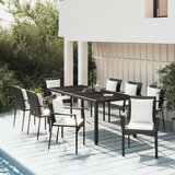 The Living Store Vrtna jedilna garnitura 9-delna z blazinami črn poli ratan - Vrtna Jedilna Garnitura, (21425549) | Shoptok.si