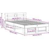  Krevetna konstrukcija s uzglavljem Vosak smeđa 140 x 190 cm | shoptok.hr