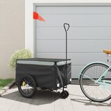 vidaXL Kolesarska prikolica črna in siva 45 kg železo | Shoptok.si