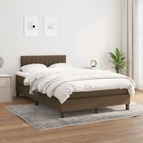  box spring s madracem tamnosmeđi 120 x 190 cm od tkanine | shoptok.hr
