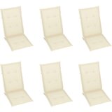  Jastuci za vrtne stolice 6 kom krem 120 x 50 x 3 cm od tkanine Cijene