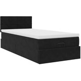 vidaXL Otomanski posteljni okvir z vzmetnico črn 100x200 cm žamet | Shoptok.si