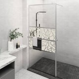 Pregrada za tuš s policom krom 80x195 cm staklo ESG i aluminij | shoptok.hr