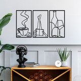 WALLXPERT Felicidad-1 - M380 Crni Dekorativni Metalni Zidni Pribor (3 Komada) | Eponuda.com