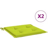 vidaXL Jastuci za vrtne stolice 2 kom zeleni 50 x 50 x 3 cm od tkanine cijene
