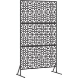 vidaXL kovinski ograjni panel Črn Kovina Velik Vzorec Ograjni panel | Shoptok.si