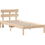 vidaXL okvir kreveta s uzglavljem 100x200 cm od masivne borovine | shoptok.hr