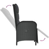  5-dijelni vrtni blagovaonski set s jastucima od poliratana crni Crna Dužina stola 90 cm | Shoptok.si