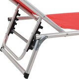  Sklopiva ležaljka s krovom od aluminija i tekstilena crvena | shoptok.hr