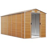 vidaXL Vrtno spremište svjetlosmeđe 191 x 470 x 198 cm pocinčani čelik | shoptok.hr