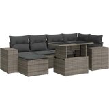 Maison Chic Seti vrtnega pohištva - Vrtna garnitura - Vrtni pohištvo set 7-delna z blazinami siv poli ratan, (21802068) | Shoptok.si