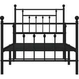  Metalni okvir kreveta uzglavlje i podnožje crni 90 x 200 cm | shoptok.hr