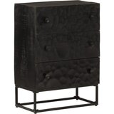 Furnova Predalnik črn 55x30x76 cm trden mangov les in železo, (21950630) | Shoptok.si