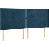  Uzglavlje s ušima tamnoplavo 163x16x118/128 cm baršunasto | Eponuda.com