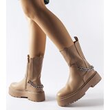 Gemre Beige ankle boots decorated with a chain Guglielmo | Eponuda.ba