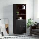 vidaXL Visoka komoda črna 69,5x34x180 cm inženirski les Cene
