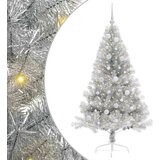 vidaXL Umjetna preddekorirana božićna jelka srebrna 150 cm PET | Shoptok.si