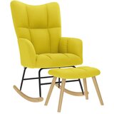  Stolica za ljuljanje s tabureom za noge svjetložuta tkanina | Eponuda.com