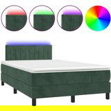  Krevet box spring s madracem LED tamnozeleni 120x200 cm baršun | shoptok.hr