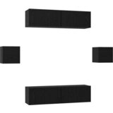vidaXL Set TV komoda s pohranom s vratima 6 pcs Crni hrast 60 x 30 x 30 cm | shoptok.hr