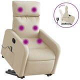 vidaXL Masažni naslonjač na podizanje od tkanine krem | shoptok.hr