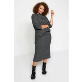 Trendyol Curve Plus Size Two-Piece Set - Gray - Relaxed fit Cene