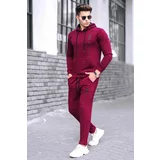 Madmext Men's Burgundy Hooded Tracksuit 4680