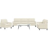  3-dijelni set sofa s jastucima krem baršunasti | shoptok.hr