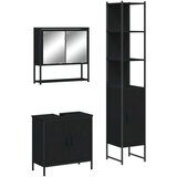  3-dijelni set kupaonskog namještaja crni od konstruiranog drva | shoptok.hr