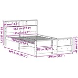  Krevetna konstrukcija Bijelo 135 x 190 cm Masivna borovina | shoptok.hr