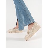 GOODIN Gold wedge loafers with a chain | Shoptok.si