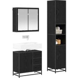 vidaXL Komplet pohištva za kopalnico 3 pcs Črni hrast 65 x 33 x 60 cm | Shoptok.si