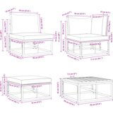 vidaXL Sjedeća garnitura za vrt 6 pcs Crna 70 x 70 x 32 cm Aluminij | shoptok.hr