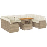 vidaXL 10-dijelni set vrtnih sofa s jastucima bež od poliratana | shoptok.hr
