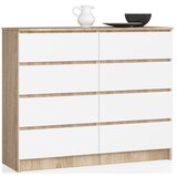 AKORD KOMODA K 120 cm 8 PREDALNIKOV SONOMA / BELA, (21703058) Cene