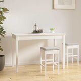  Blagovaonski stol bijeli 110 x 55 x 75 cm od masivne borovine | shoptok.hr