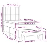 Box spring krevet s madracem tamnoplavi 90x190 cm baršunasti | shoptok.hr