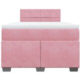 vidaXL Box spring postelja z vzmetnico roza 120x190 cm žamet, (21308022) | Shoptok.si