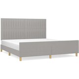  Posteljni okvir z vzglavjem svetlo siv 180x200 cm blago, (20791778) | Shoptok.si