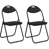 Zložljiva stolica 2 pcs Črna 48 x 43,5 x 81 cm Umjetno usnje, (5000296816) | Shoptok.si