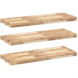 vidaXL Plutajuće police 3 kom 80x30x4 cm Neobrađeno puno drvo akacije - Prirodna 80 x 30 x 4 cm 3 1 Cijene