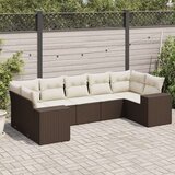 vidaXL 7-dijelni set vrtnih sofa od poliratana s jastucima smeđi | shoptok.hr