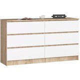 AKORD KOMODA K140 6SZ CLP DĄB SONOMA / BELO, (21702996) Cene