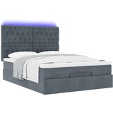  Otomanski krevet s madracima&LED tamnosivi 140x190cm baršunasti | shoptok.hr