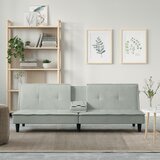 The Living Store Raztegljiv kavč z držali za skodelice svetlo siv žamet - Raztegljiv Kavč, (21494010) | Shoptok.si