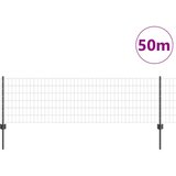 vidaXL komplet vrtne ograje Komplet 3 Siva Kovina Velik Vzdržljivo | Shoptok.si