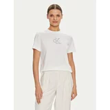 Calvin Klein Jeans Majica Outlined J20J224791 Bela Regular Fit