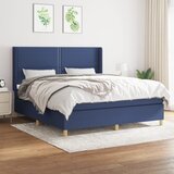 The Living Store Box spring postelja z vzmetnico modra 160x200 cm blago - Box Spring Postelja, (21445788) Cene